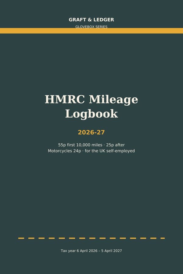 Front cover of HMRC Mileage Logbook 2026-27, a Graft & Ledger Glovebox Series paperback
