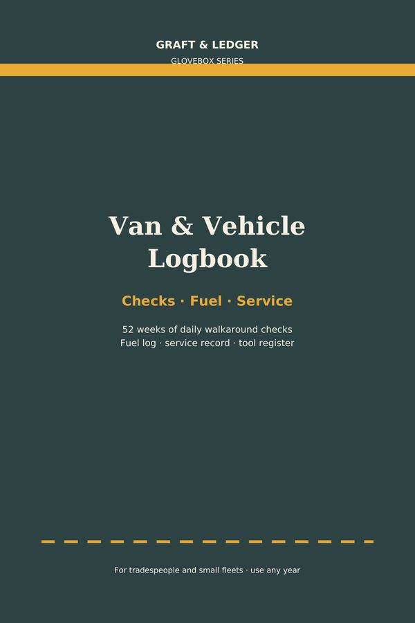 Front cover of Van & Vehicle Logbook, a Graft & Ledger Glovebox Series paperback