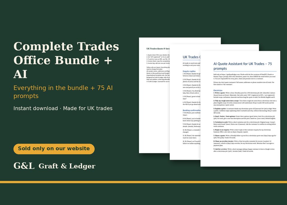 Quotation Sample Pdf Download Graft & Ledger | Quote, invoice and CIS templates for UK trades